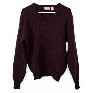 Vintage Adam Sloane Mens Medium Mohair sweater  Purple Pullover longsleeve